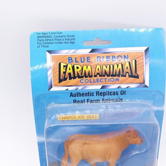Blue Ribbon Farm Animal Collection Fun Rise Toy Set charolais bull Holstein Cow - Picture 3 of 10